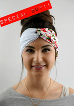 Boho Lace Turban Headband - Red Rose (3 Color options)