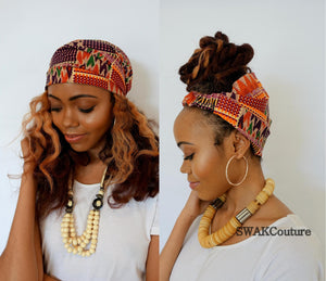 Satin Lined headband wrap for natural curly hair
