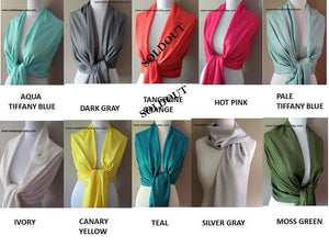Canary Yellow Pashmina Scarf High Quality Wedding Shawl - or CHOOSE Your Color