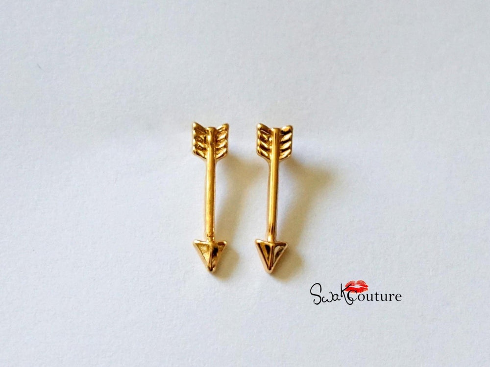 gold plated arrow studs bohemian minimalist jewelry