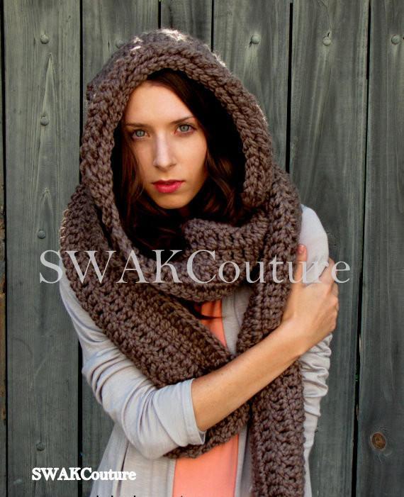 Lofty Satin Lined Hooded Scarf (20 color options)