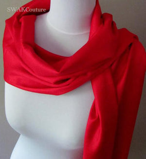 Wedding Pashmina Red Scarf Bridal Shawl Wrap - or CHOOSE Your Color