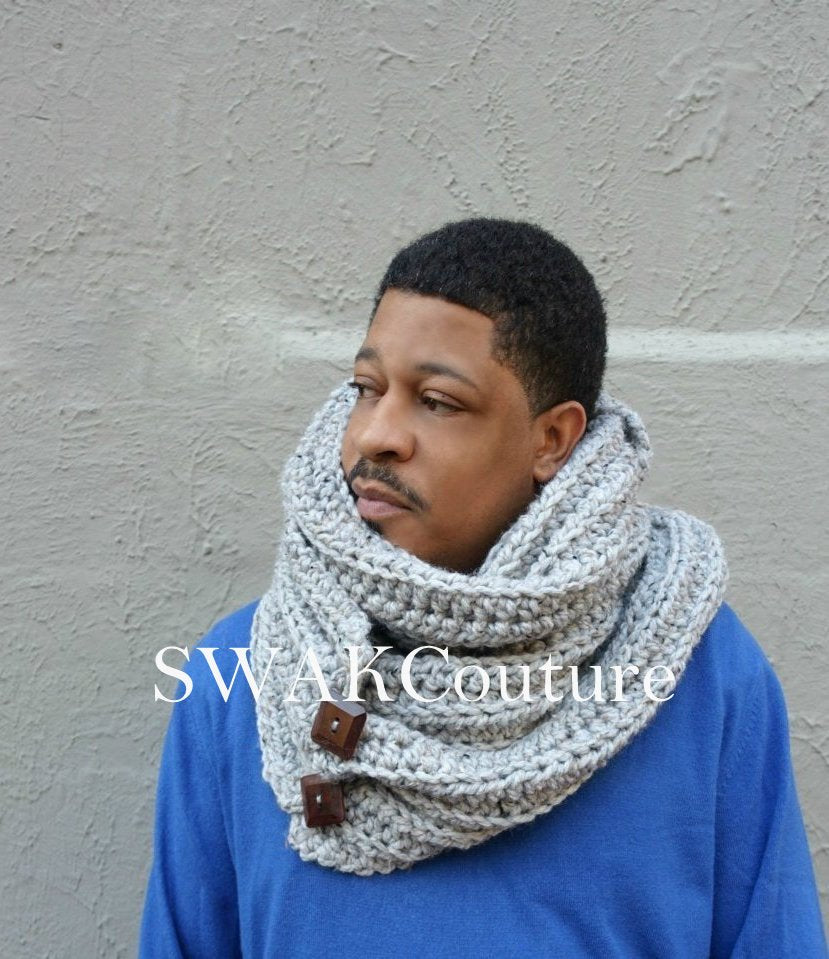 Convertible Tundra Eternity Scarf - Gray Tweed or CHOOSE Color