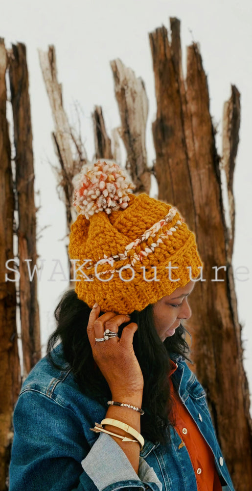 BRECKENRIDGE Pom Beanie - MUSTARD or choose Color