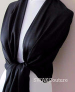 Black Pashmina Scarf High Quality Wedding Shawl - or CHOOSE Your Color