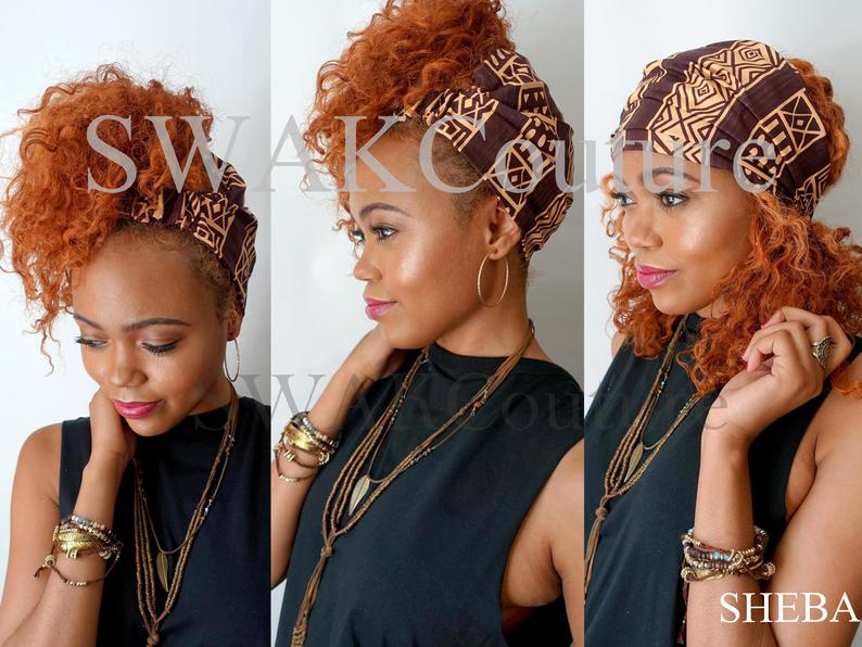 SHEBA - Satin Lined Wide Headband Wrap (18 print choices)