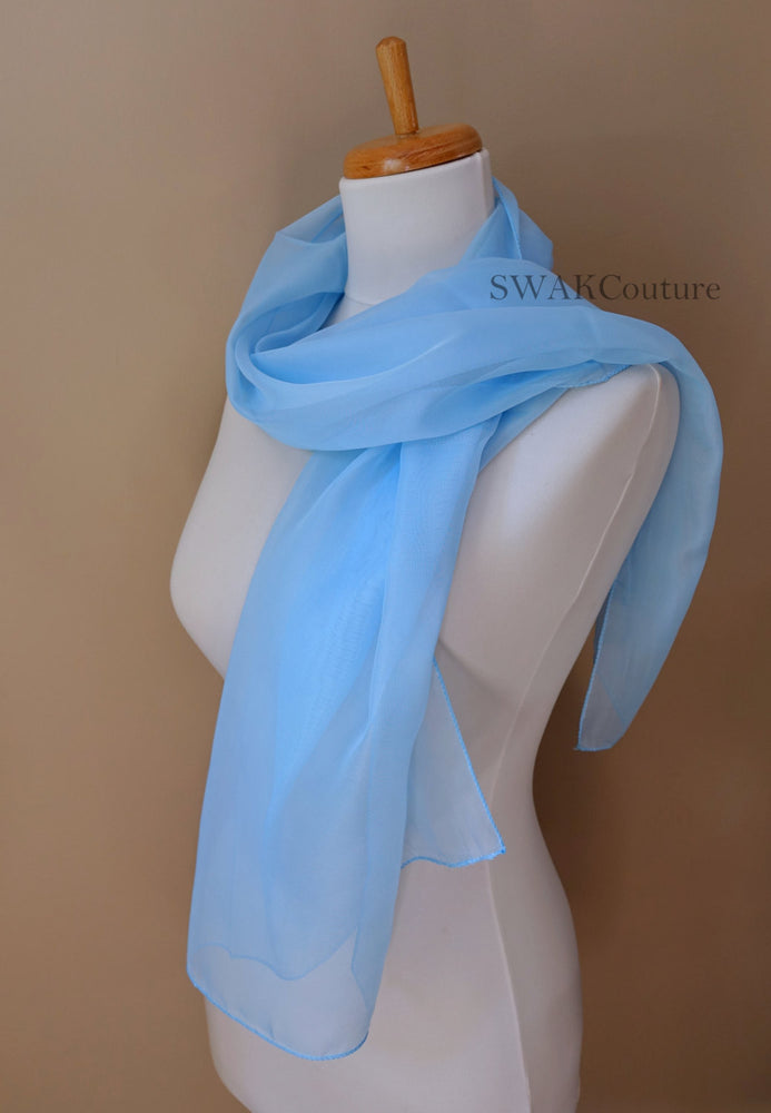 Chiffon Scarf Light Blue Scarf Sheer Wedding Scarf Bridal Wrap Shawl C SWAKCouture Chiffon Scarf Light Blue Scarf Sheer Wedding Scarf Bridal Wrap Shawl C SWAKCouture