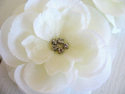 Silk Rose Comb Pale Mint Green Rhinestone Bridal Comb Wedding Comb Bridal Accessories Silver Comb Handmade - CHOOSE Your Color