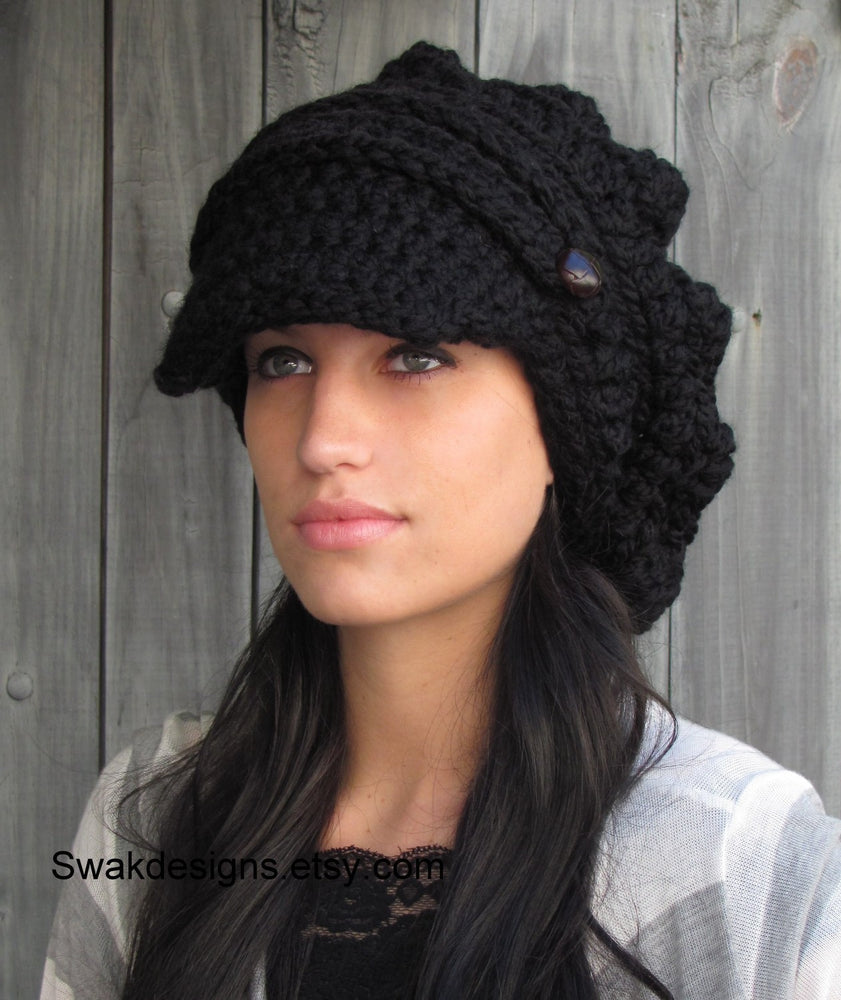 Slouchy Hat Handmade hat Beanie Crochet Hat Knit Cap Leather Hat affordable Hat Trendy Accessories Bohemian Caps Boho Hats