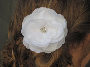 Bridal Comb White Rose Comb Weddings Bridal Hair Accessories Fascinator Silk Rose Comb with Rhinestone center - or CHOOSE Your Color