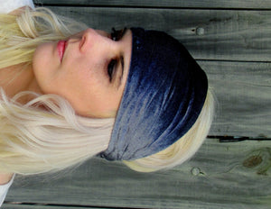 Wide Headband Stretch Velvet Velour Winter Headband Womens Wide Head Wrap Turband Workout Yoga HeadBand Black or CHOOSE Your Color