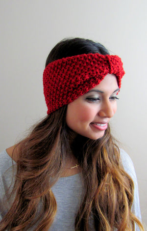 Textured Knit Turband - Wine Red or Choose Color