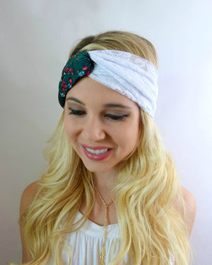 Turban headband twist lace headband 