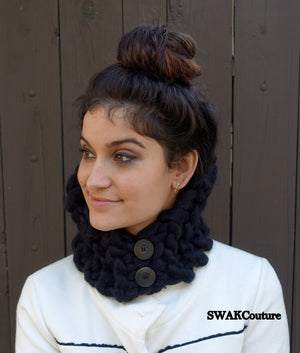 Thick scarf neckwarmer cowl handmade women's scarf