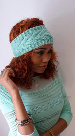 Chevron Knit Head Wrap - Mint or Choose color