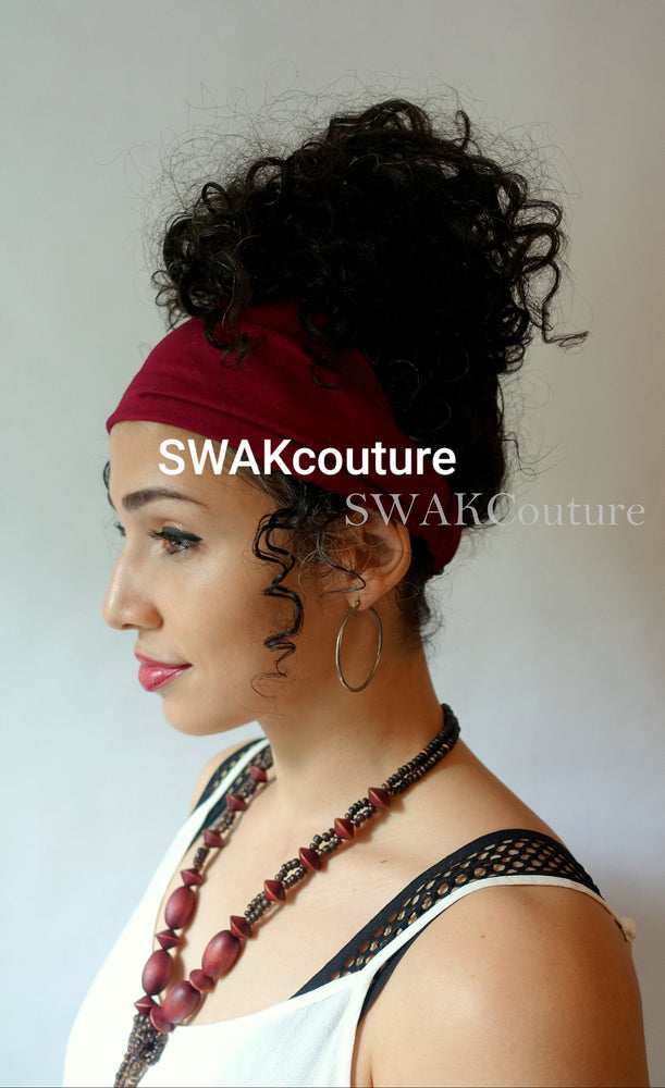 Satin Lined wide headband twa wrap for Natural curly hair 