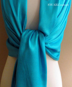Turquoise Blue Wedding Pashmina - or CHOOSE Your Color